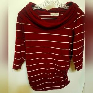 Pink Rose, 3/4 sleeved cowl neck shirt